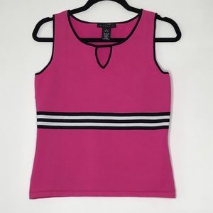 Hot pink keyhole sweater tank top